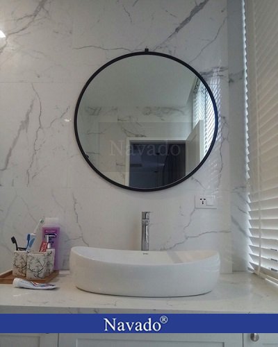 Gương tròn nhà tắm treo tường