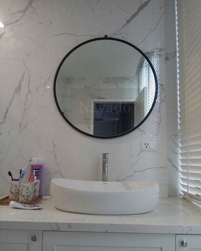 Gương tròn nhà tắm treo tường - Gương trang trí nội thất Hà Nội