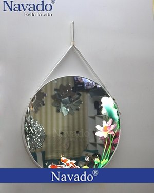 Gương dây da khắc 3D đèn led