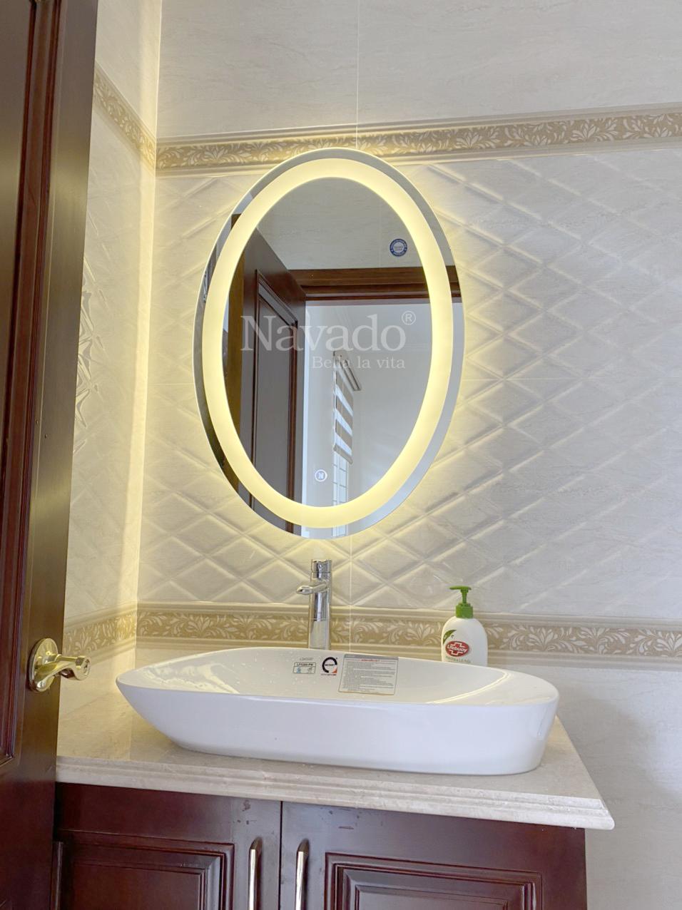 Sản xuất gương Elip phòng tắm đèn Led Hà Nội