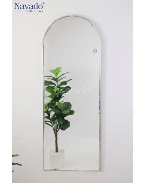 Gương soi toàn thân Inox trắng mái vòm NAV 3010L-IN