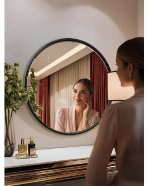 Gương bàn trang điểm tròn khung đen NAV 3014
