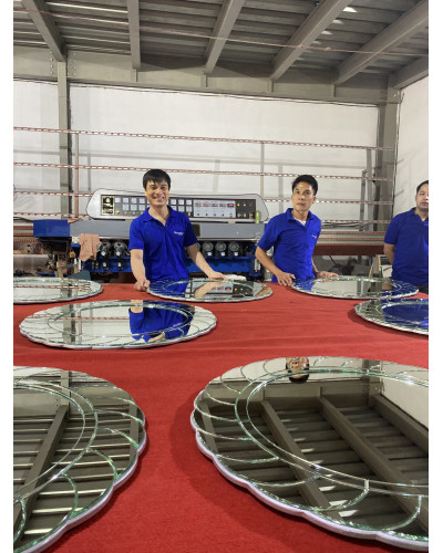 Gương trang điểm khung tròn màu vàng Oras