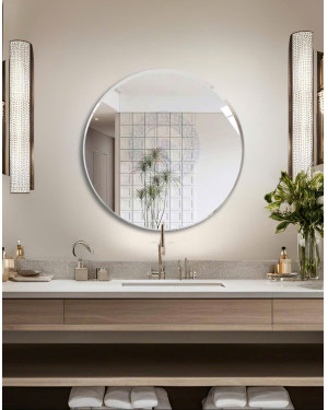 Gương trang điểm tròn mài vát 60cm
